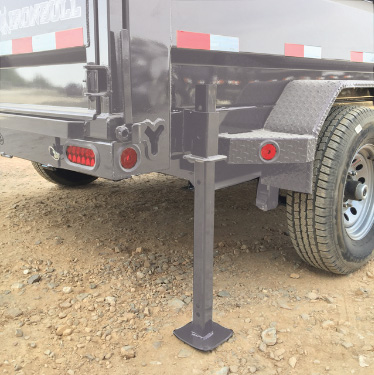 Dump Trailer Rear Support Leg Pair Gray